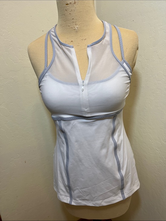Lululemon Tops - lululemon athletica White Tank Top with Gray Trim.